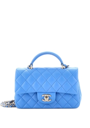 CHANEL Pre-Owned Classic Single Flap Top Handle Bag Quilted Lambskin Mini shoulder bag - Blue