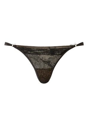 TWINSET lace-panel g-string thong - Black