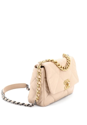 CHANEL Pre-Owned 19 Flap Bag Quilted Leather Medium crossbody bag - Neutrals