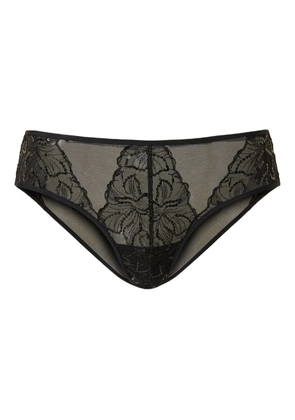 TWINSET floral embroidered briefs - Black
