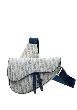 Christian Dior Pre-Owned 2021 Kasuri Oblique Canvas Saddle crossbody bag - Blue
