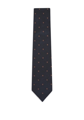 Isaia floral-pattern silk tie - Blue