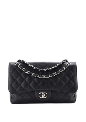 CHANEL Pre-Owned Classic Double Flap Bag Quilted Caviar Jumbo shoulder bag - Black