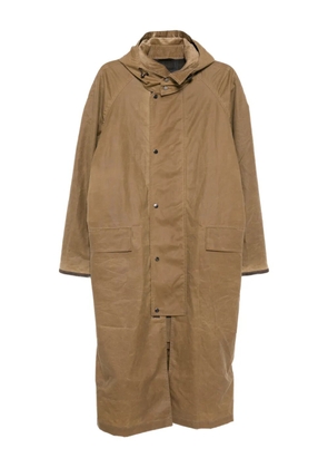 N.Peal hooded wax riding coat - Brown