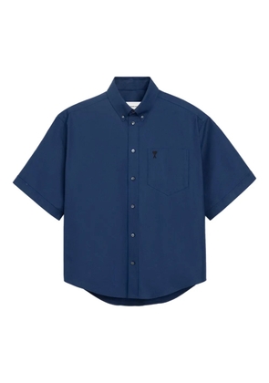AMI Paris button-down embroidered shirt - Blue