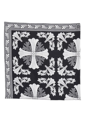 Chrome Hearts patterned silk scarf - Black