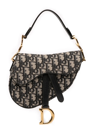 Christian Dior Pre-Owned 2018 Mini Oblique Canvas Saddle Bag satchel - Blue