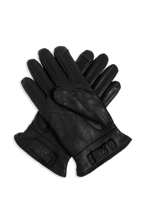 UGG logo leather gloves - Black