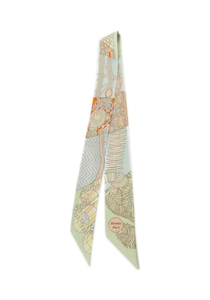 Hermès Pre-Owned 2000-2025 De L Ombrelle Aux Duels Silk Twilly Scarf scarves - Blue