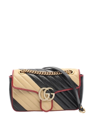 Gucci Pre-Owned 2016-2025 Small GG Marmont Bicolor Matelasse Diagonal Leather Torchon shoulder bag - Black