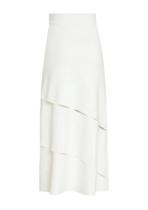 Gloria Coelho layered slit midi skirt - White