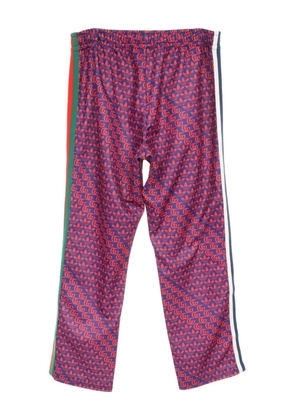 Gucci Pre-Owned x adidas 2010s GG-pattern side-stripe trousers - Blue