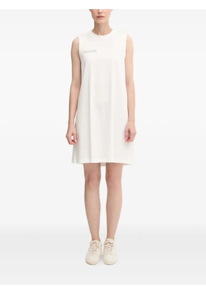 Pangaia lettering-print mini dress - White