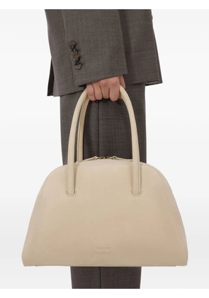 LouLou de Saison small Brahms zip leather tote bag - Neutrals