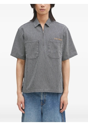 Aries striped zip-neck polo shirt - Blue