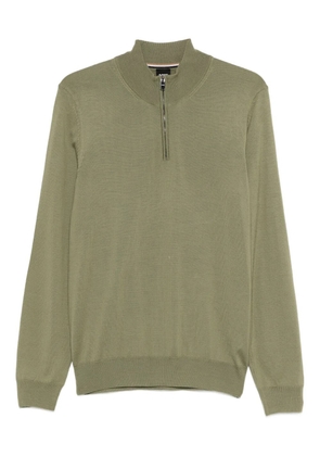 BOSS zip-neck sweater - Green