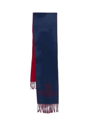 Vivienne Westwood Orb-embellished wool scarf - Blue