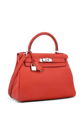 Hermès Pre-Owned Kelly Handbag Red Togo with Palladium Hardware 28 satchel