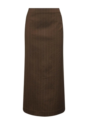 Uma Wang pinstripe button skirt - Brown