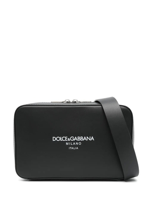 Dolce & Gabbana logo-embossed messenger bag - Black
