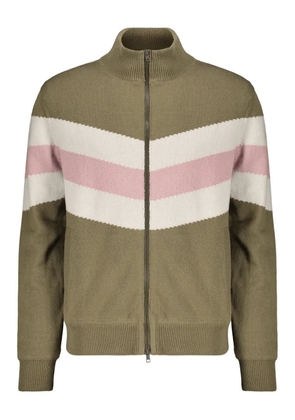 Herno striped high-neck cardigan - Green