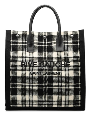 Saint Laurent Pre-Owned 2020 Plaid Wool Rive Gauche North South tote bag - Black