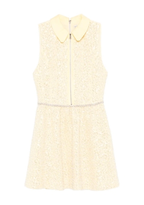 alice + olivia embellished flared mini dress - Yellow