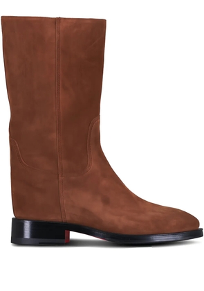 Santoni round toe heeled boots - Brown