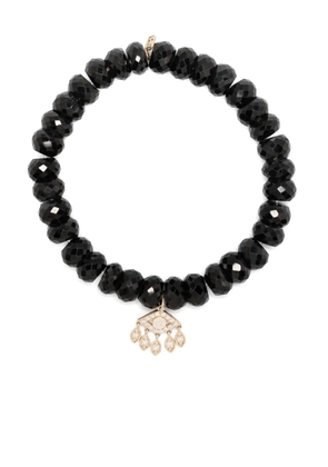 Sydney Evan 14kt gold Tear Drops Evil Eye multi-stone bracelet - Black