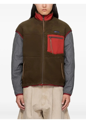 KHOKI panelled zip-up jacket - Brown