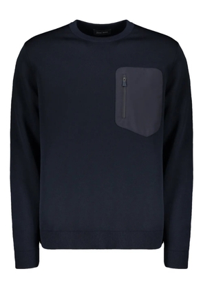 Herno crew-neck pocket sweater - Blue