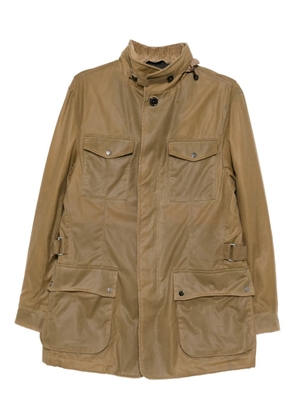 N.Peal button-up cotton wax jacket - Neutrals