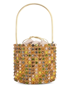 Vanina Nuances crystal-embellished bucket bag - Gold