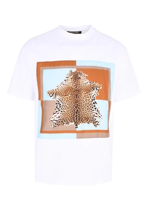Roberto Cavalli leopard graphic T-shirt - White
