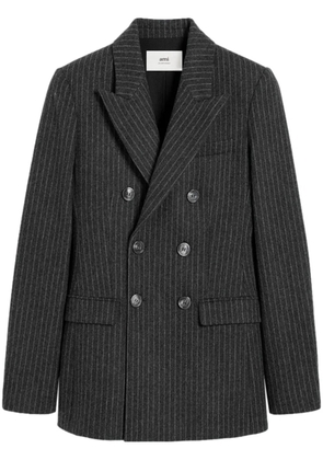 AMI Paris double breasted wool coat - Grey