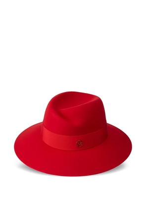 Maison Michel Virginie ribbon-detailed fedora hat - Red