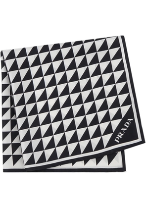 Prada triangle-logo twill scarf - Black