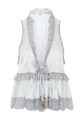 Chloé lace-trim sleeveless blouse - Grey