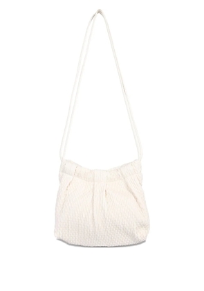 Themoirè textured crossbody bag - White