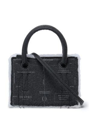 DENTRO Mini Otto Paper leather tote bag - Grey