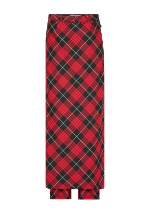 Jean Paul Gaultier check-pattern layered trousers