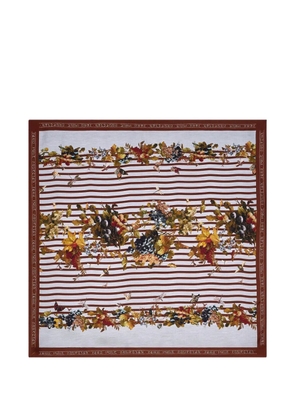 Jean Paul Gaultier striped floral scarf - Neutrals