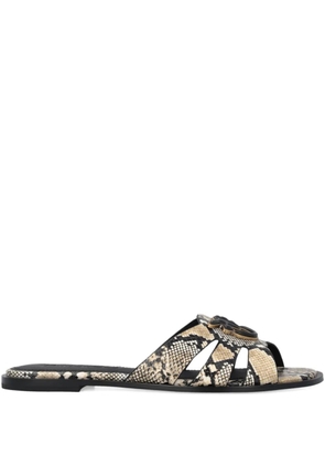 PINKO Love Birds snakeskin-effect sandals - Neutrals