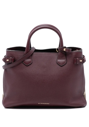 Burberry Pre-Owned 2000-2017 Medium Leather and House Check Banner satchel - Red