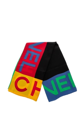 CHANEL Pre-Owned 20th Century Logo Printed Silk Scarf scarves - Black