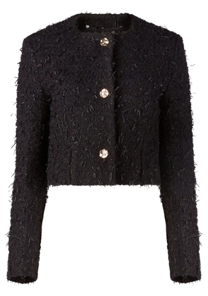 Nina Ricci frayed tweed crop jacket - Black