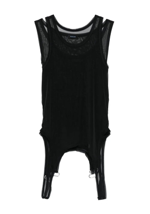 Mugler layered-mesh tank top - Black
