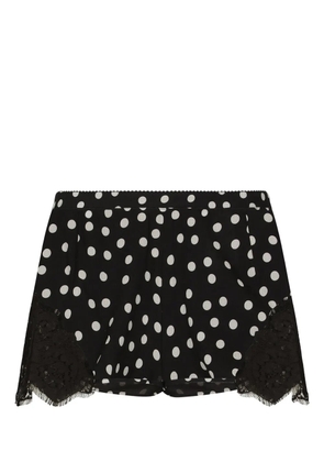 Dolce & Gabbana polka-dot silk-blend shorts - Black
