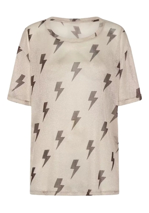 One Teaspoon lightning-pattern T-shirt - Neutrals