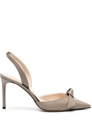 Alexandre Birman Clarita 90mm leather slingback pumps - Grey